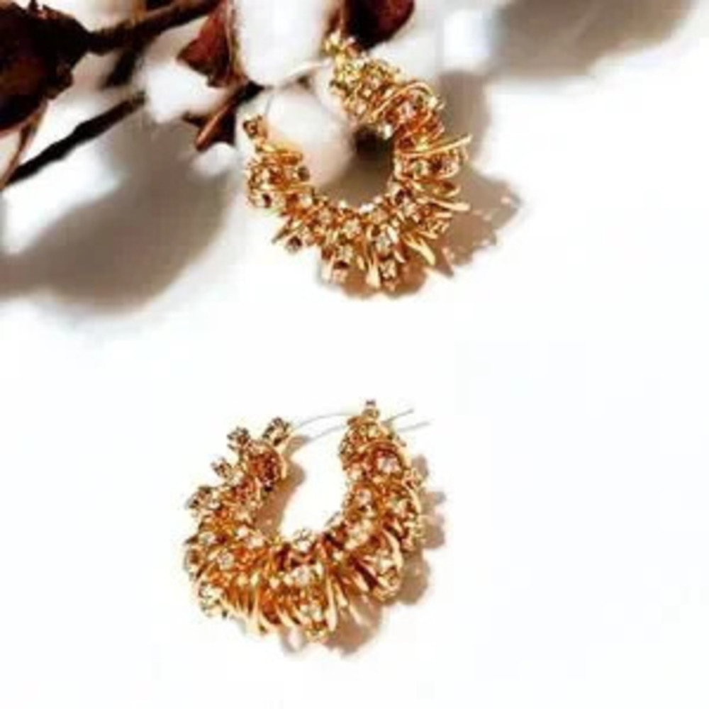Gold hoop earrings??N105